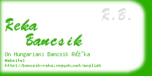 reka bancsik business card
